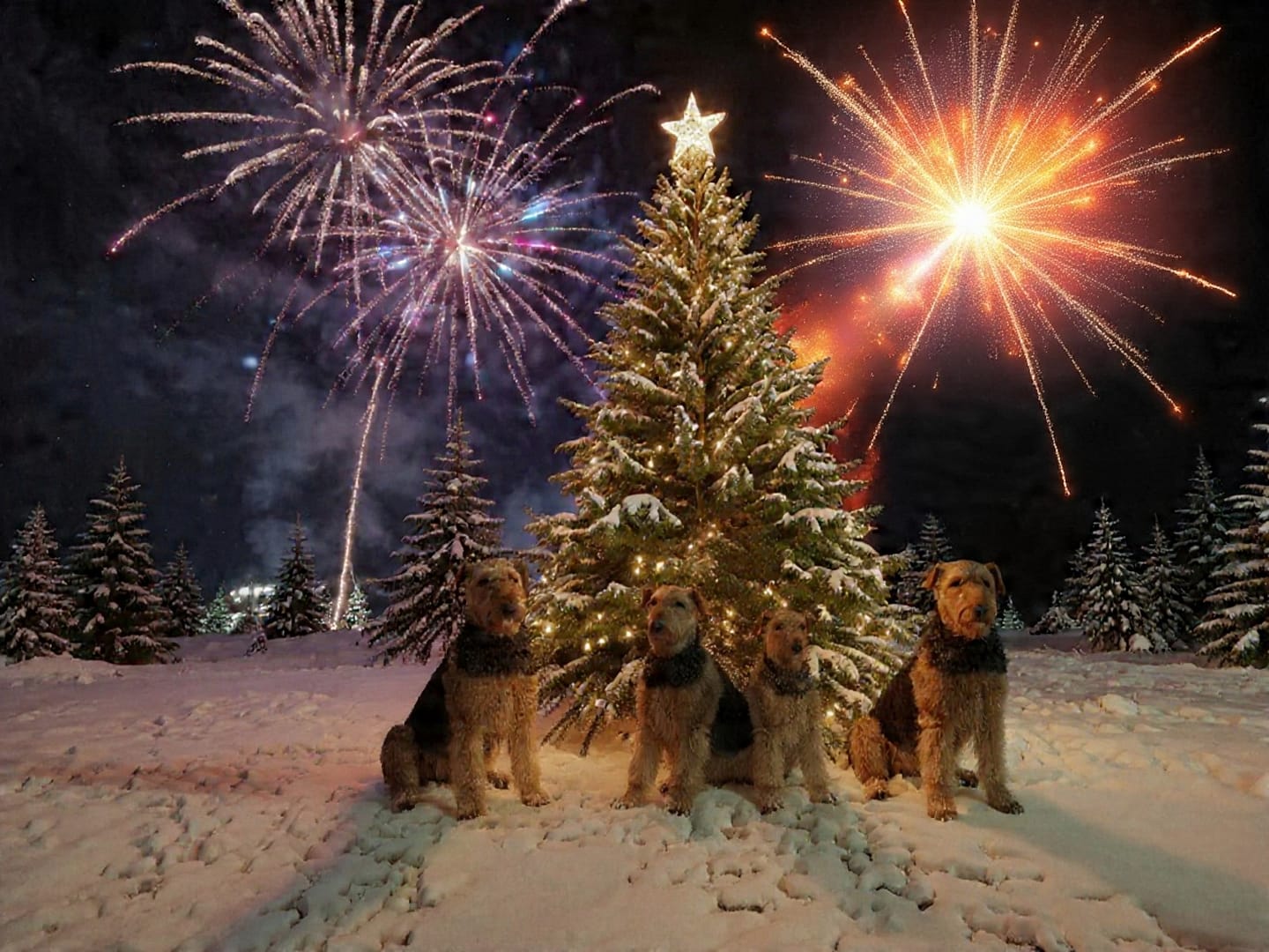 Hundetrainerin Marianne Brand mit 2 Airedale Terrier